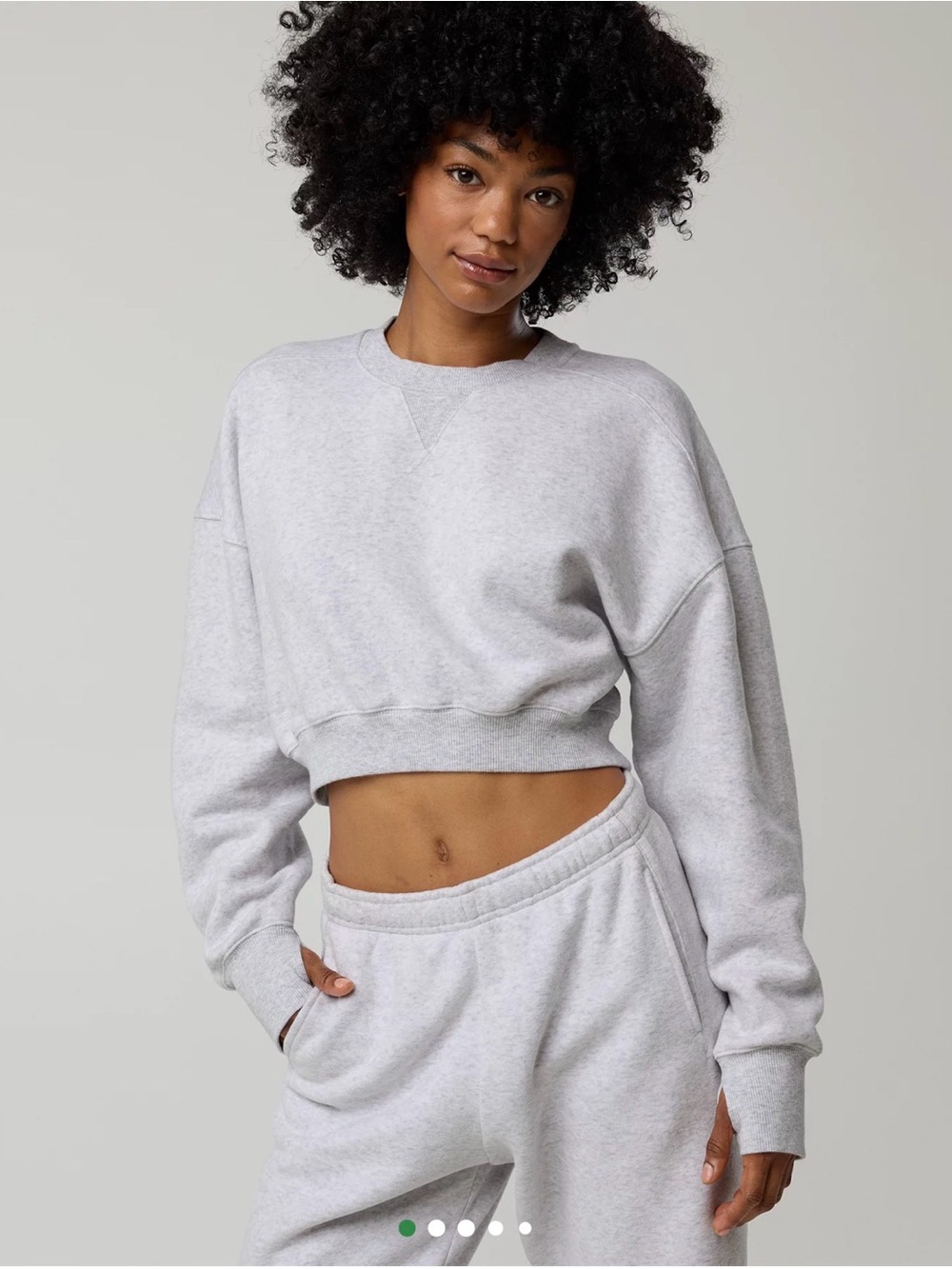 Offline by aerie Size Medium Light Gray Cropped Sweatshirt